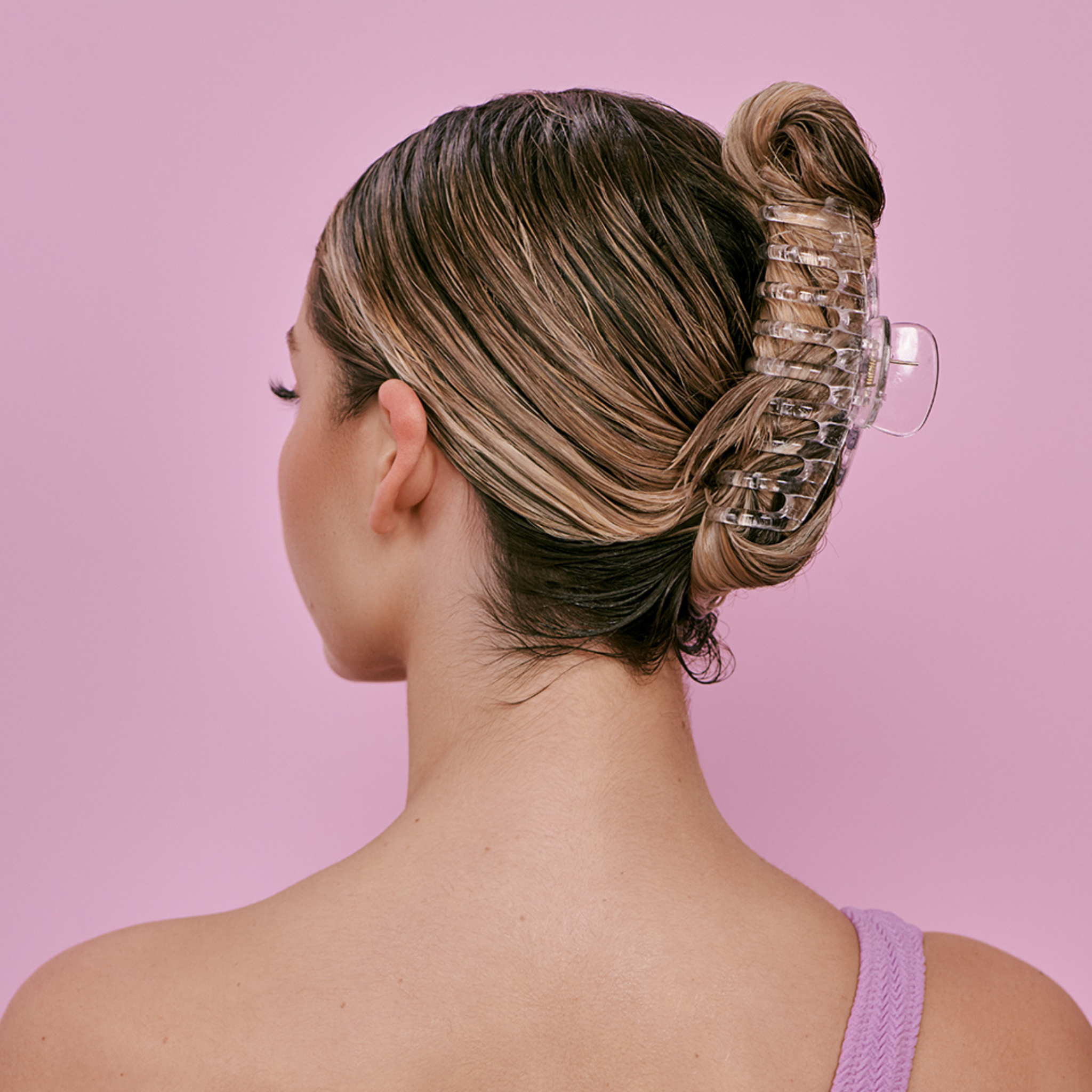 Mermade Hair Claw Clip Clear styled on model