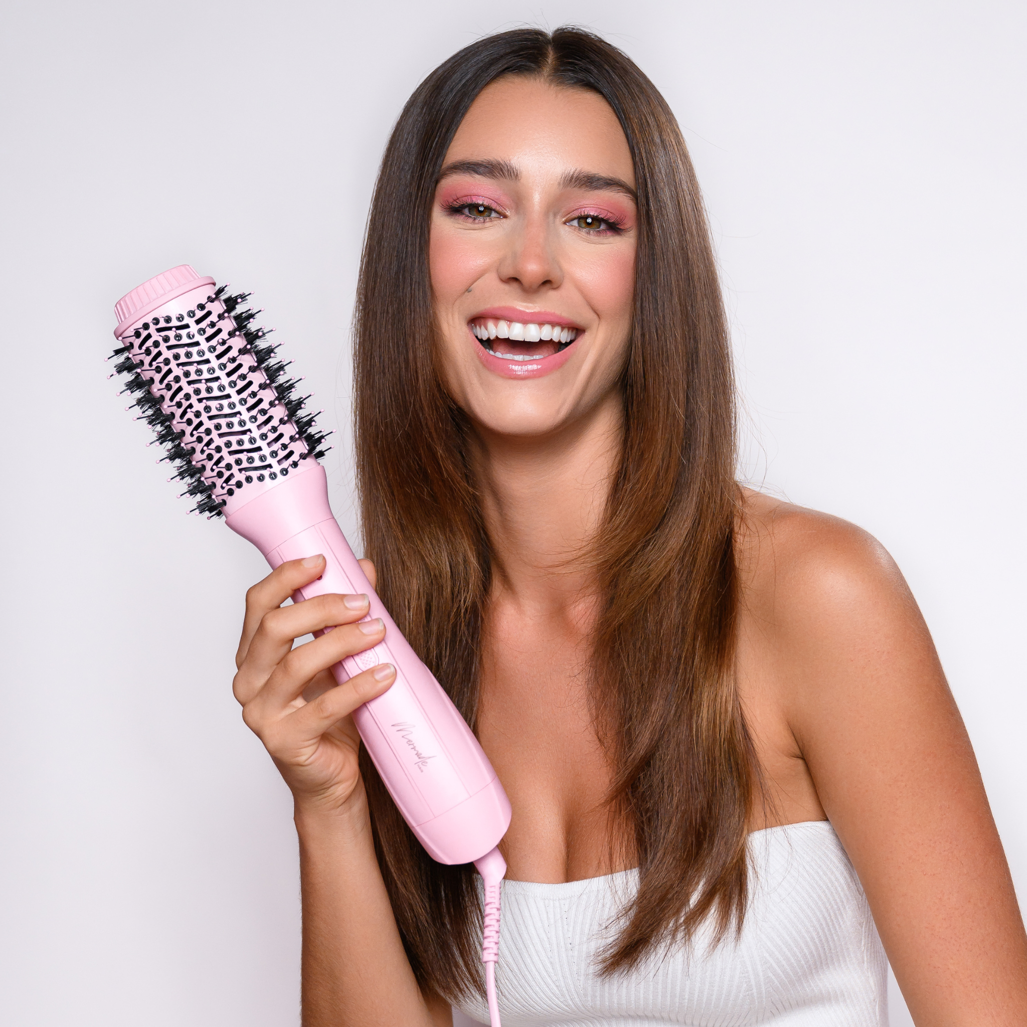 Model using Blow Dry Brush - Signature Pink