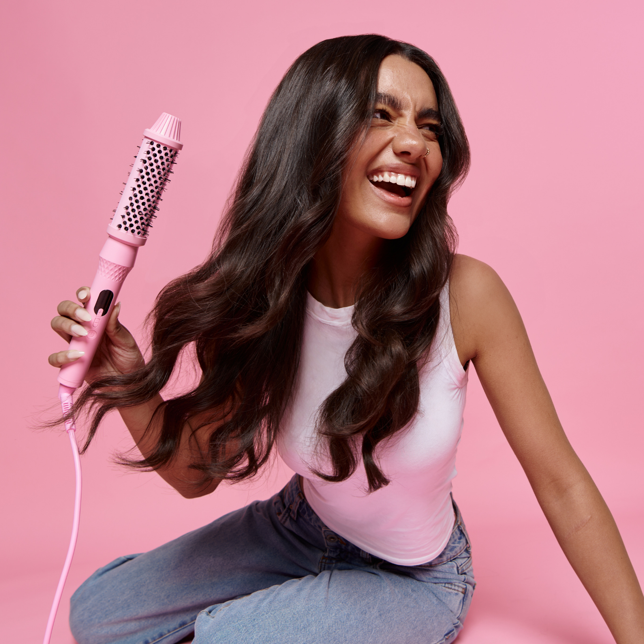 Model using the Mermade Hair Infrared Thermal Brush