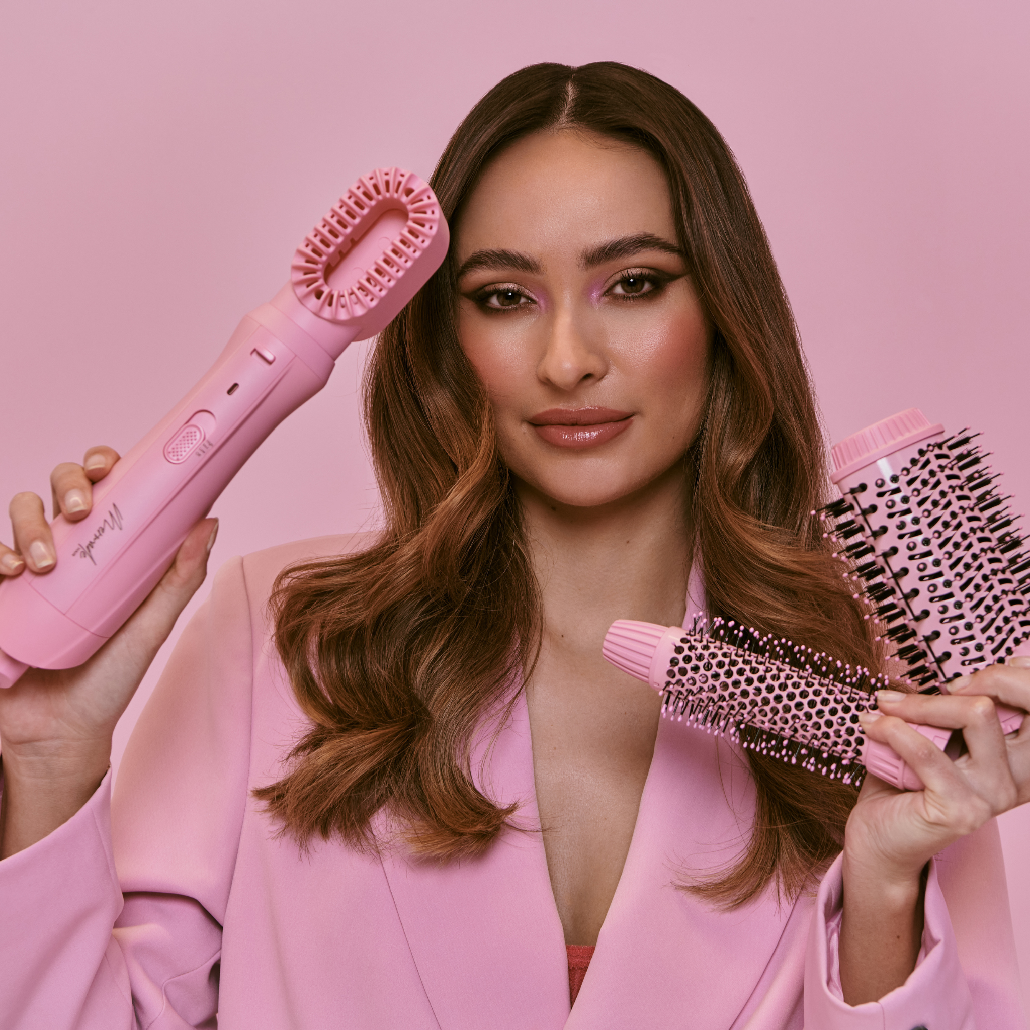 Model using the Interchangeable Blow Dry Brush