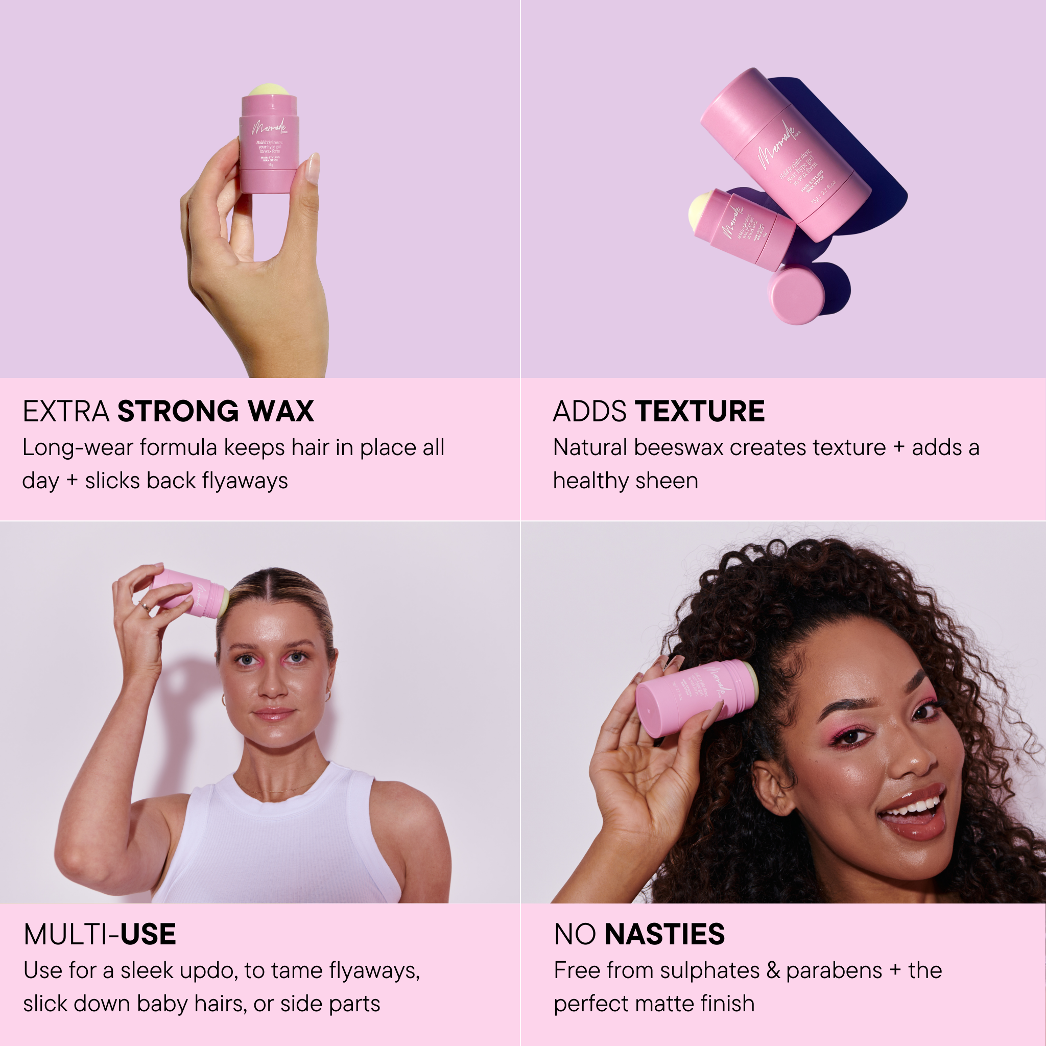 Features and benefits of the Mini Hair Styling Wax Stick