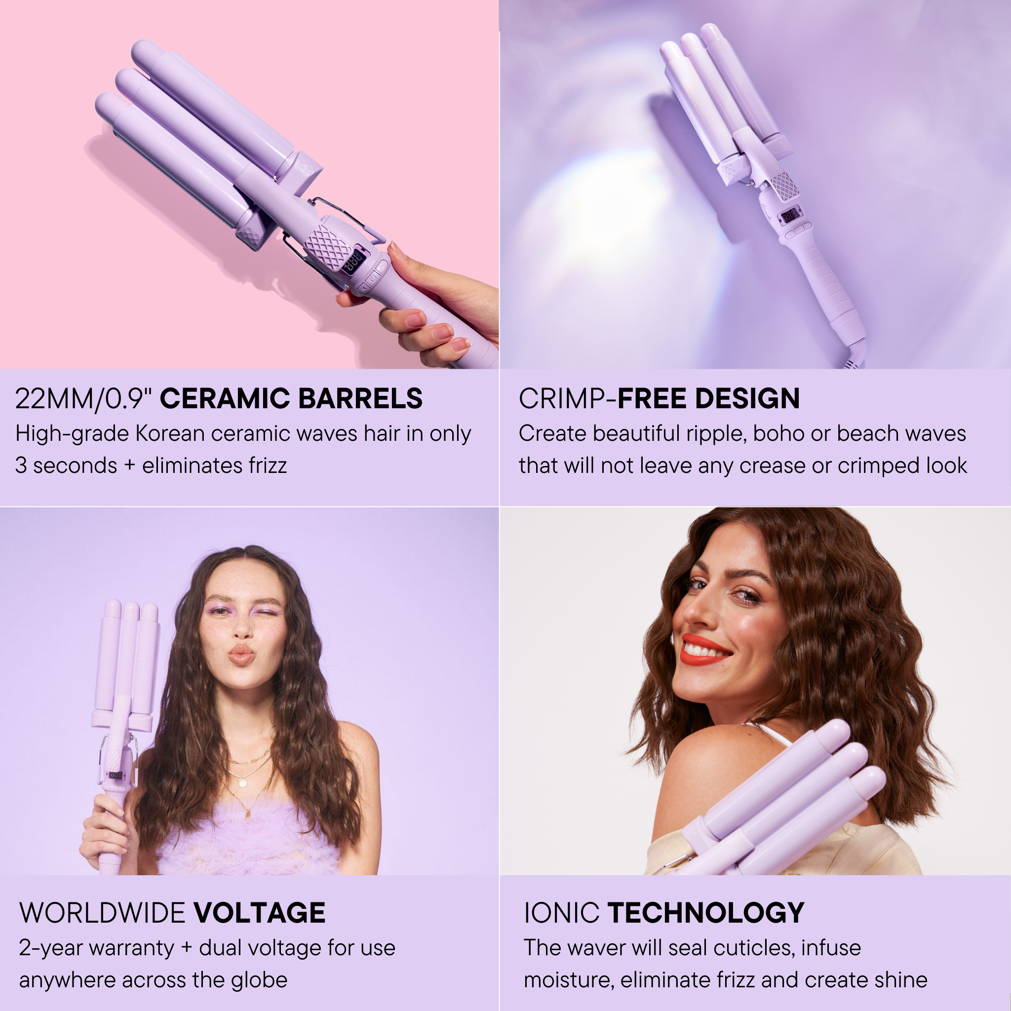 Mermade PRO Hair Waver - 0.9" Cutie® Lilac