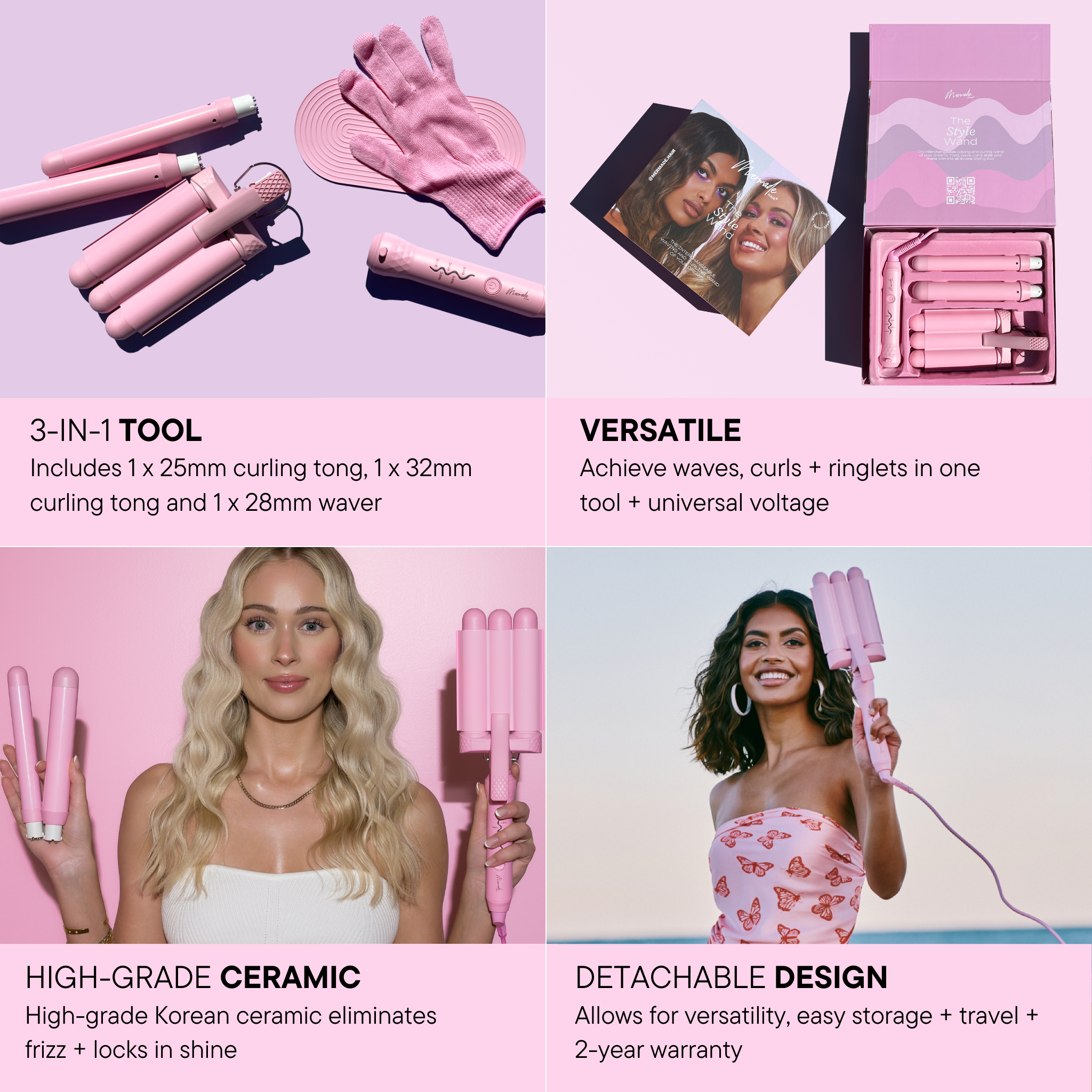 Features and benefits of the Mermade Hair Style Wand