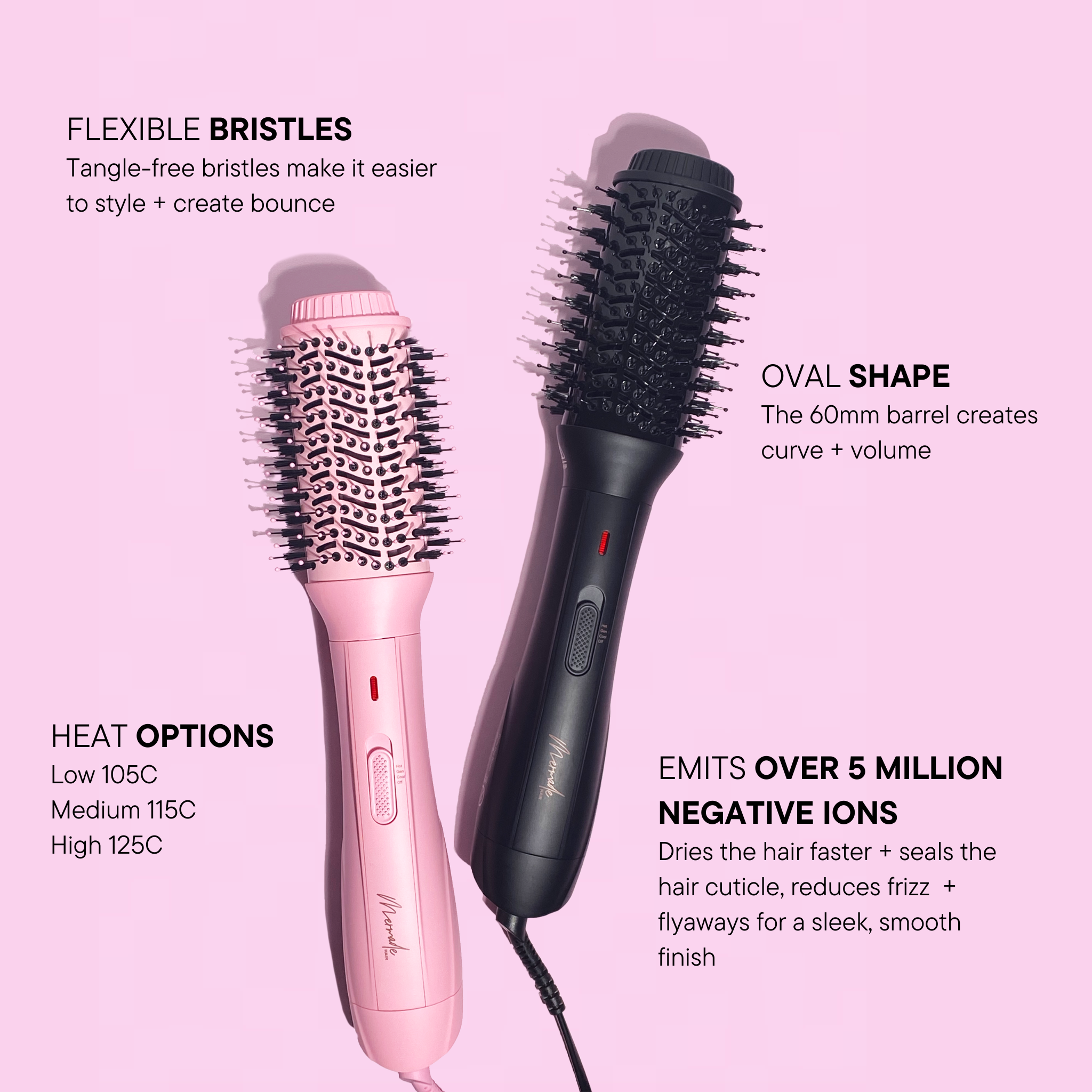 Features and benefits of the Blow Dry Brush - Sleek Black