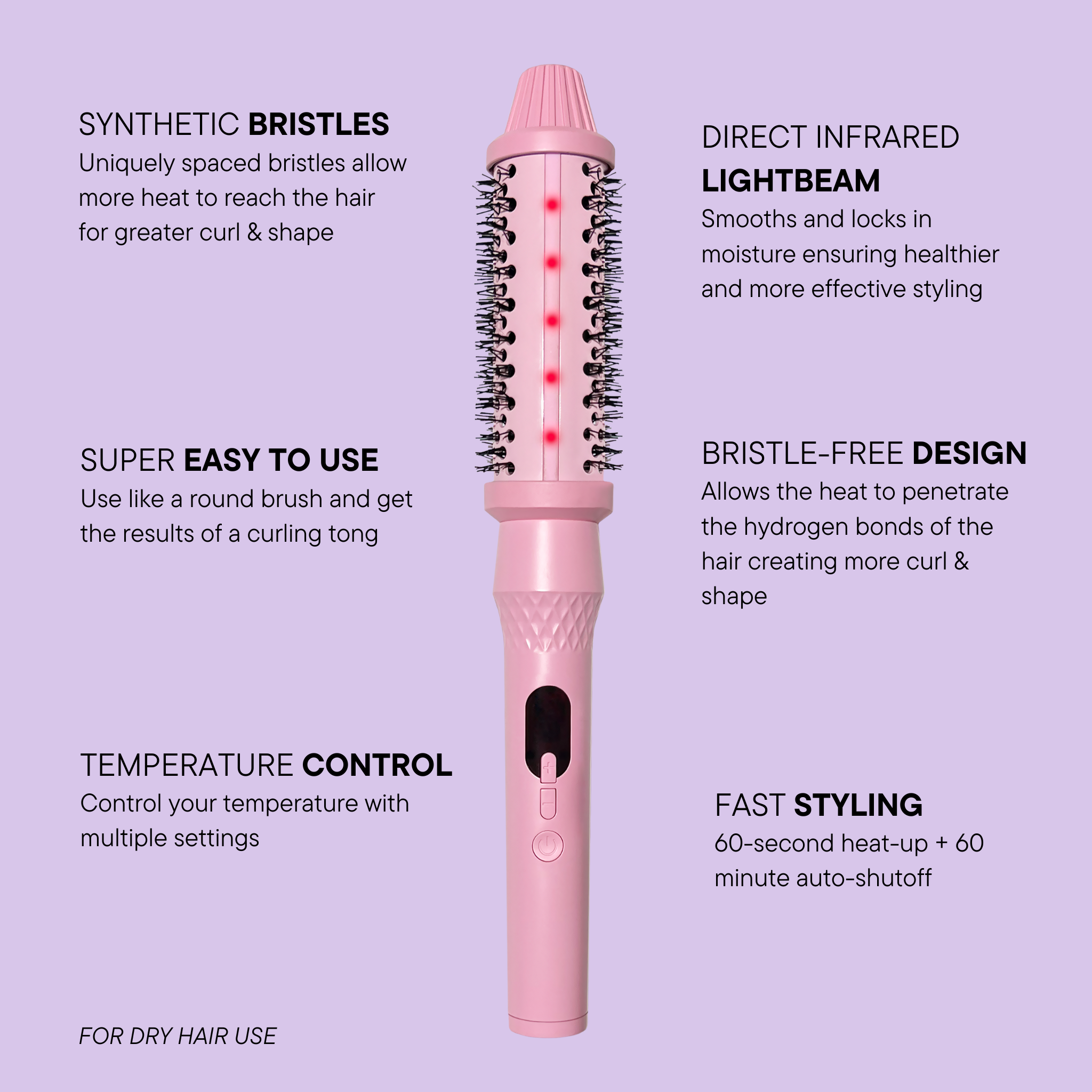 Features and benefits of the Mermade Hair Infrared Thermal Brush