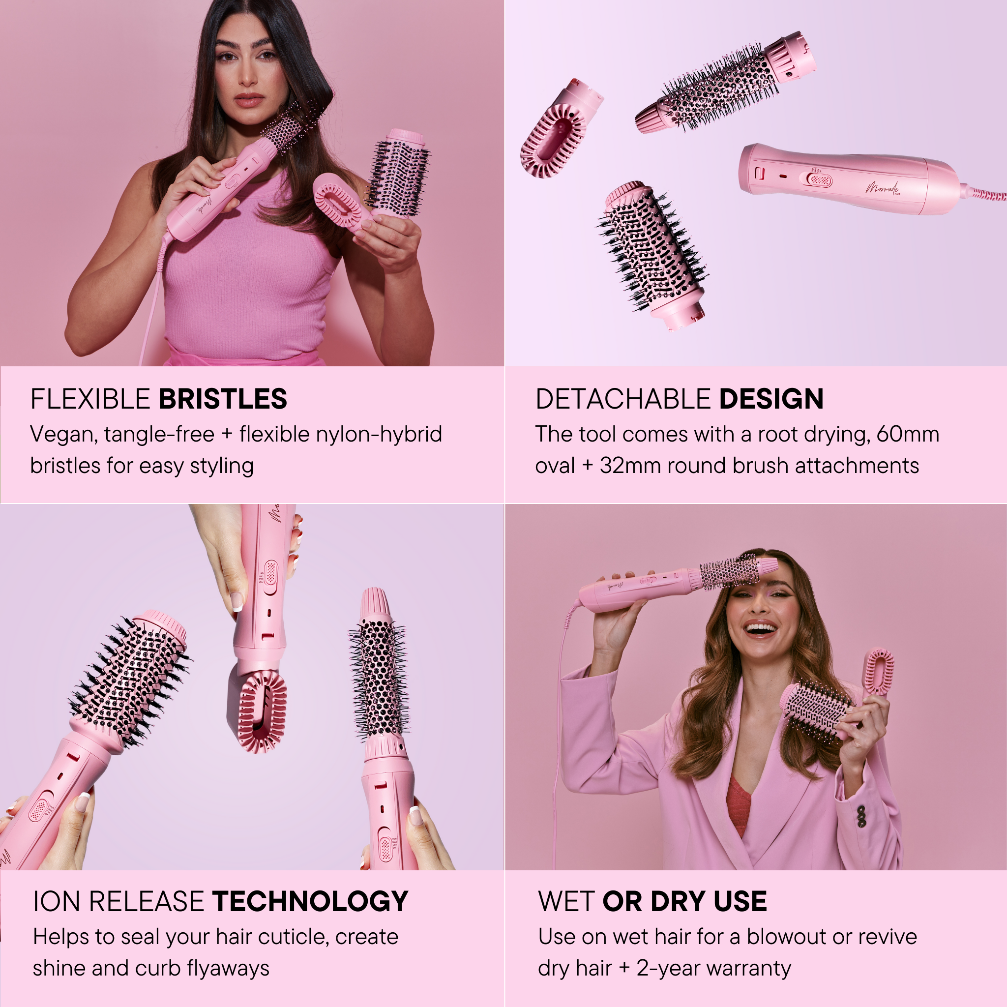 Features and benefits of the Interchangeable Blow Dry Brush