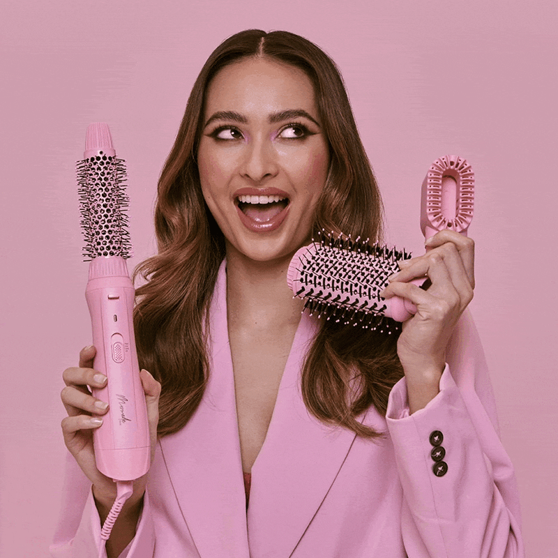 Blow drying top curling brush